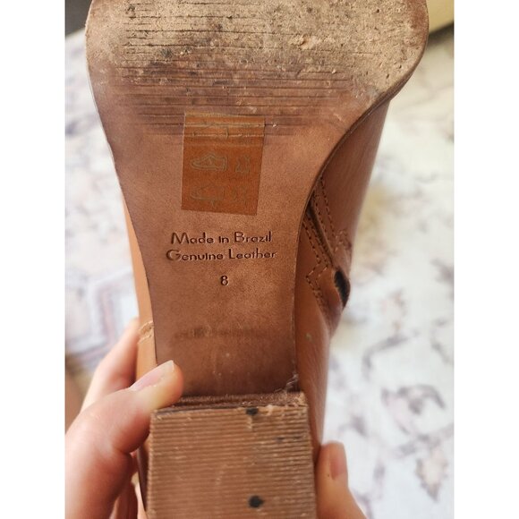 Madewell Women's Sz. 8 Billie Ankle Brown Leather Heeled Booties - Picture 7 of 7